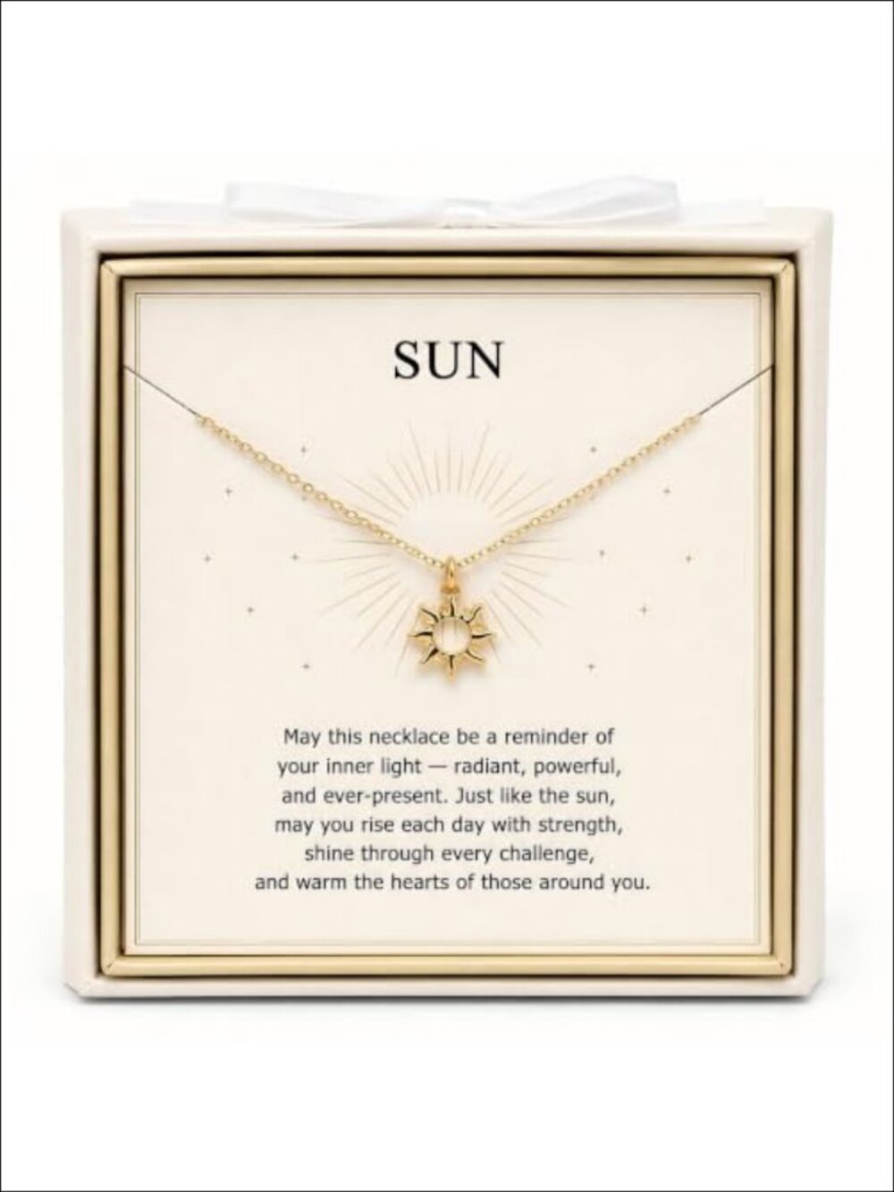 14K Gold Plated Sun Pendant Necklace Dainty Inspirational Jewelry Gift